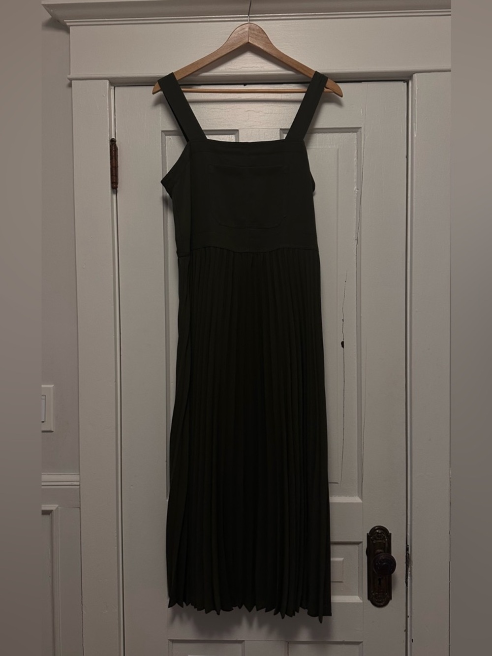 New with tags - Dark Olive Pleated Maxi Dress - Women